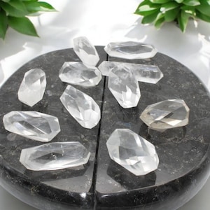 Cristal de roche à double terminaison, quartz naturel de haute qualité, cristal de guérison à double pointe, cristal d&#39;énergie de méditation, cristal de quartz clair