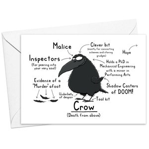 Funny Crow Greeting Card