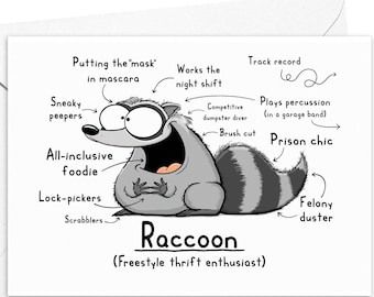 Funny Raccoon Greeting Card