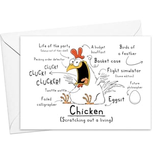 Carte de voeux drôle de poulet