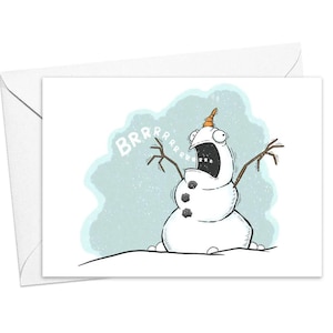 Carte Pour Les Fêtes Monstre des neiges drôle