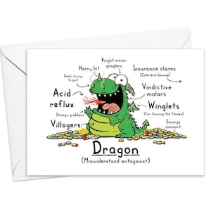 Carte de voeux drôle de dragon