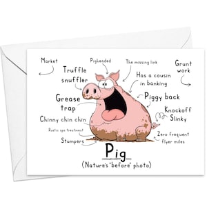 Carte de voeux drôle de cochon