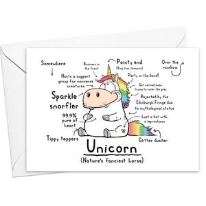 Carte de voeux drôle de licorne