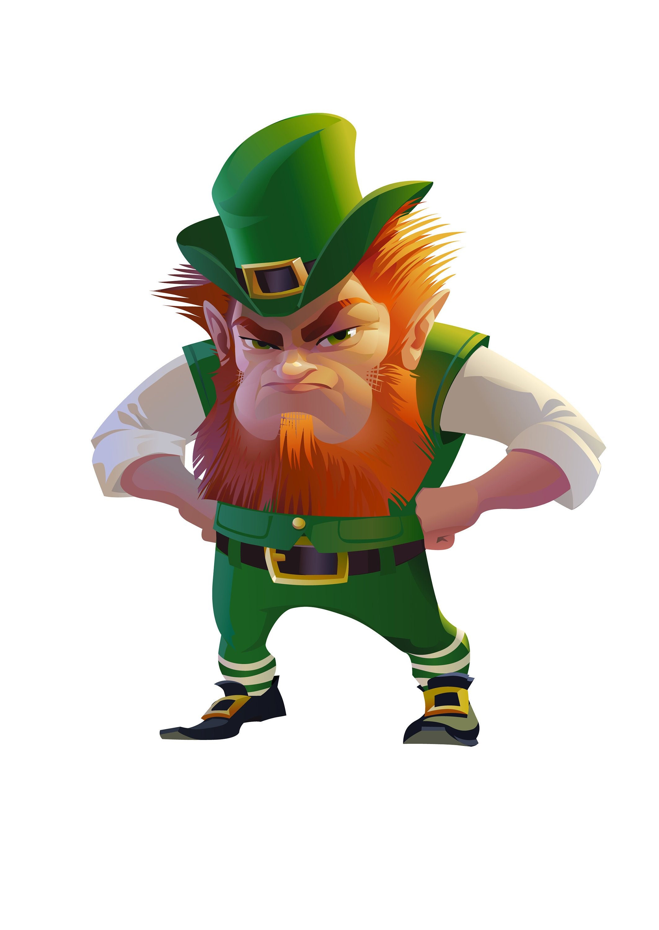 Leprechaun Clip Art. Irish Gnome. Cartoon Drawing / Vector. Etsy