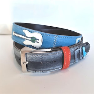 Handgefertigter Patchwork-Ledergürtel für Männer, mehrfarbiger Gürtel im Vintage-Stil, hergestellt in Italien, Geschenk für ihn, Upcycling-Gürtel