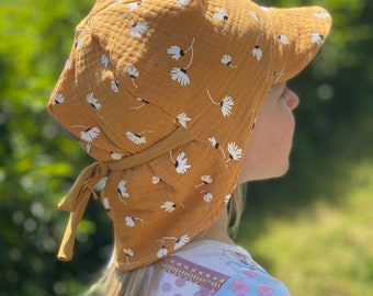 Musselin Sommermütze / Hut / Schirmmütze - Farbe nach Wunsch