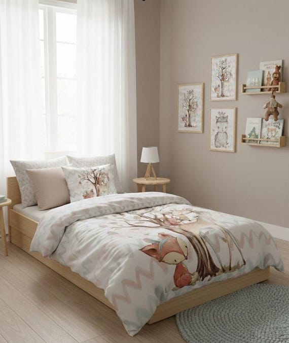 Boho-Waldtiere - Bettwäsche - Set - nach Wunsch gefertigt - Farben nach Wunsch - Waldtiere