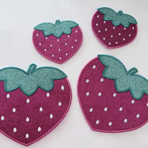 Kletti / Patch / Magnet / Anhänger - Erdbeere - Schulranzen Klettie / Magnet / Aufnäher / Button / Patch