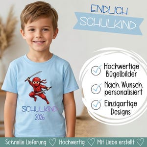 Ninja Bügelbild in verschiedenen Größen und verschiedenen Farben
