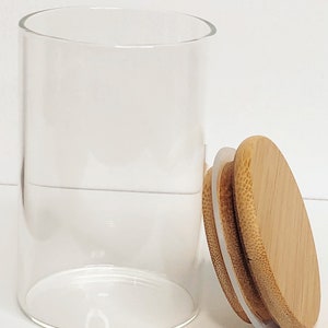 Glazen potten van 250 ml met bamboe deksels | Keukenorganisatie | Voedselopslag | Kaarsenpotten | Opruimen | Kruidenpotjes | Bamboe