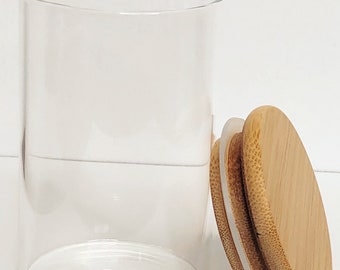 250 ml Glass Jars with Bamboo Lids | Kitchen Organization | Food Storage | Candle Jars | Declutter | Spice Jars | Bamboo