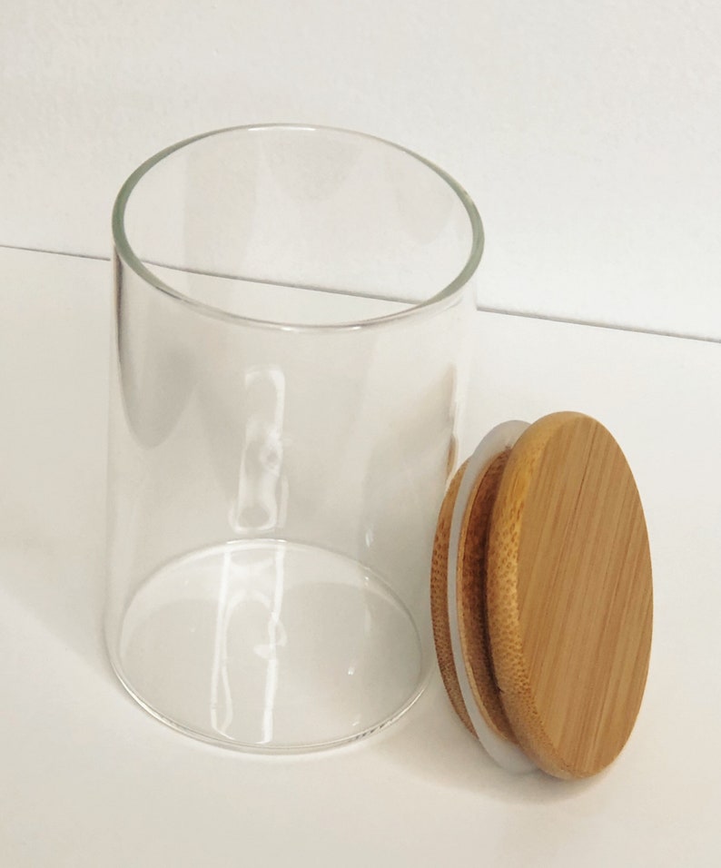 250 Ml Glass Jars With Bamboo Lids Kitchen Organization Etsy