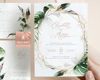 Editable Wedding Invitation Etsy