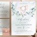 JOY - Elephant Baby Shower Invitation Template, Watercolor Baby Elephant Gender Neutral, Printable Eucalyptus Baby Shower Invite, Editable