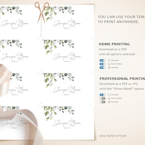 Editable Wedding Place Cards Template, Avery Wedding Name Cards ...