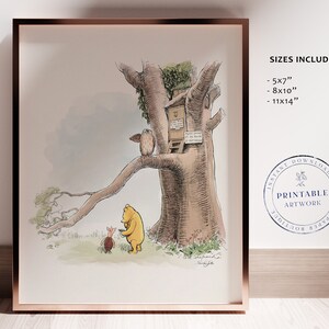 POOH Wand Kunst Druckbare Winnie-The-Pooh Zitat, Geburtstagsparty, Herzstück Kinderzimmer Dekoration Karten, 5x7 8x10 11x14 A.A. Milne