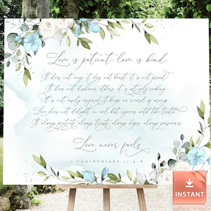 SALMA - 1 Corinthians 13 sign, Wedding Welcome Sign, Master Bedroom Wall Decor, Love is Patient Love is Kind Sign, Love is Sign, Wall Decor