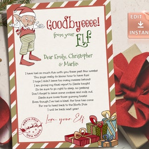 Elfe Auf Wiedersehen Brief Elfe Brief Elfen Abflug Brief Auf Wiedersehen Elfe Brief Vorlage Weihnachten Druckbare Elfe Abschiedsbrief DIY Print at Home