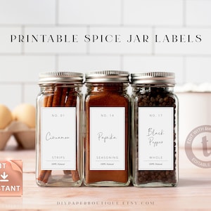 Etichette modificabili per barattoli di spezie: adesivi minimalisti per la cucina (stampabili)