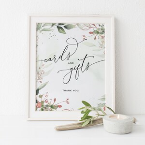 LUMI - kaarten en geschenken bruiloft teken, bewerkbare sjabloon, groen bruiloft poster, receptie decor eucalyptus afdrukbare Boho eucalyptus