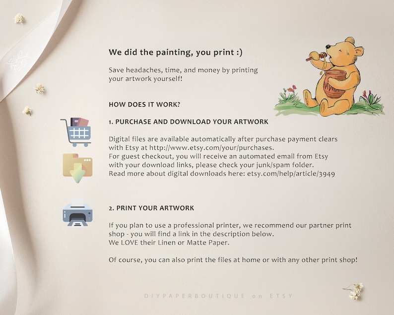 Winnie the Pooh Quote Print Classic Nursery Decor (digital Download