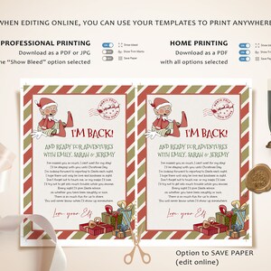 Printable Christmas Elf Letter to Kids From Elf Personalized Elf Letter Welcome Back Letter From ...