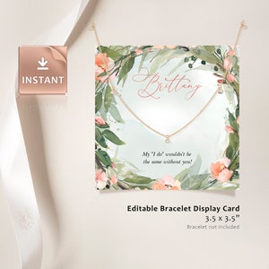 VENA - Editable Custom Bracelet Display Card, Printable Necklace Cards, Jewelry Holder Card, Jewelry Display Cards, Packaging Inserts