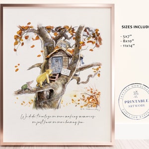 POOH - Druckbare Winnie-The-Pooh Klassiker, Baby-Dusche, Pooh-Geburtstagsfeier, Kinderzimmer-Dekorationskarten, 5x7 8x10 11x14 A.A. Milne
