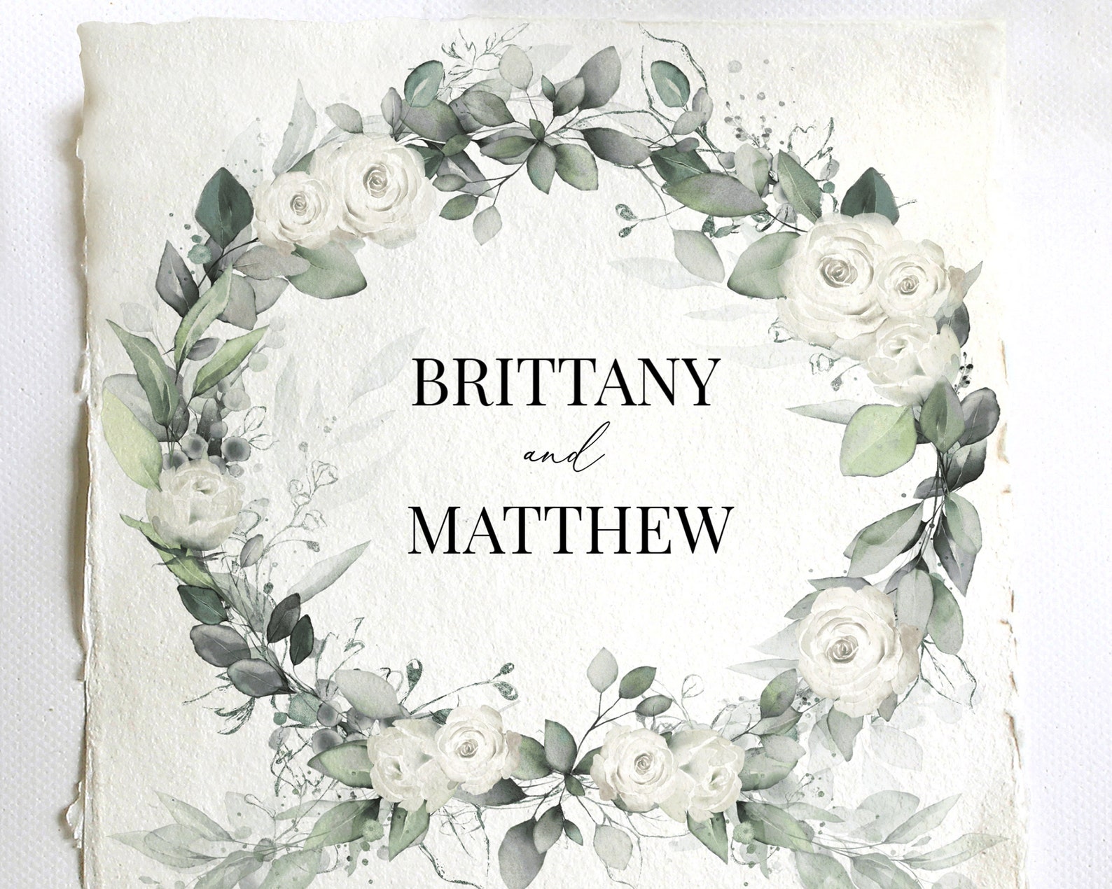 White Roses Wedding Invitation Template: Editable Floral Suite (instant ...