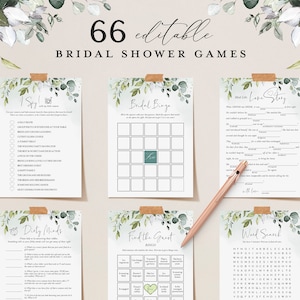 66 Editable Bridal Shower Games Bundle (Instant Download)