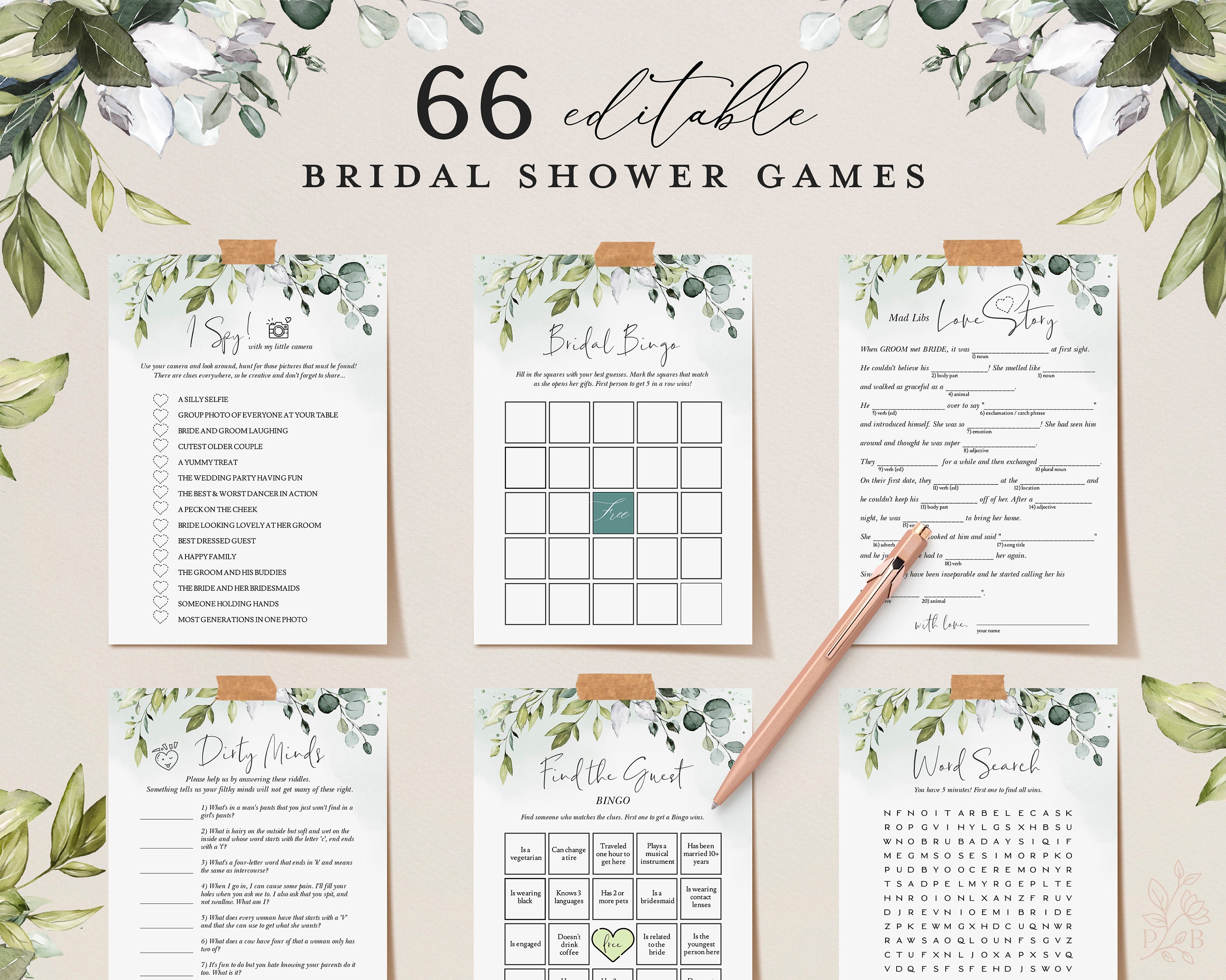 REESE - 66 Editable Bridal Shower Games, Bridal Shower Games Bundle,  Instant Download, Wedding Shower Games, Printable, Bridal Party Games - Etsy