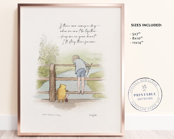 POOH 印刷可能なくまのプーさんの名言ベビーシャワー誕生日パーティー 
