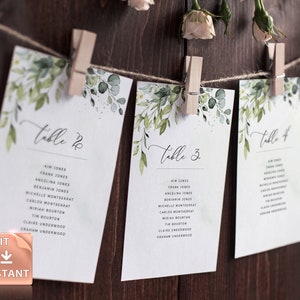 Sitzplan Hochzeit im Grünen: REESE Vorlage zum ausdrucken