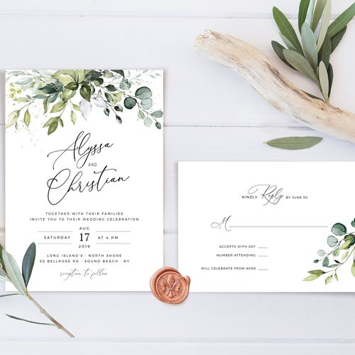 REESE Wedding Invitation Template Wedding Invite Wedding - Etsy