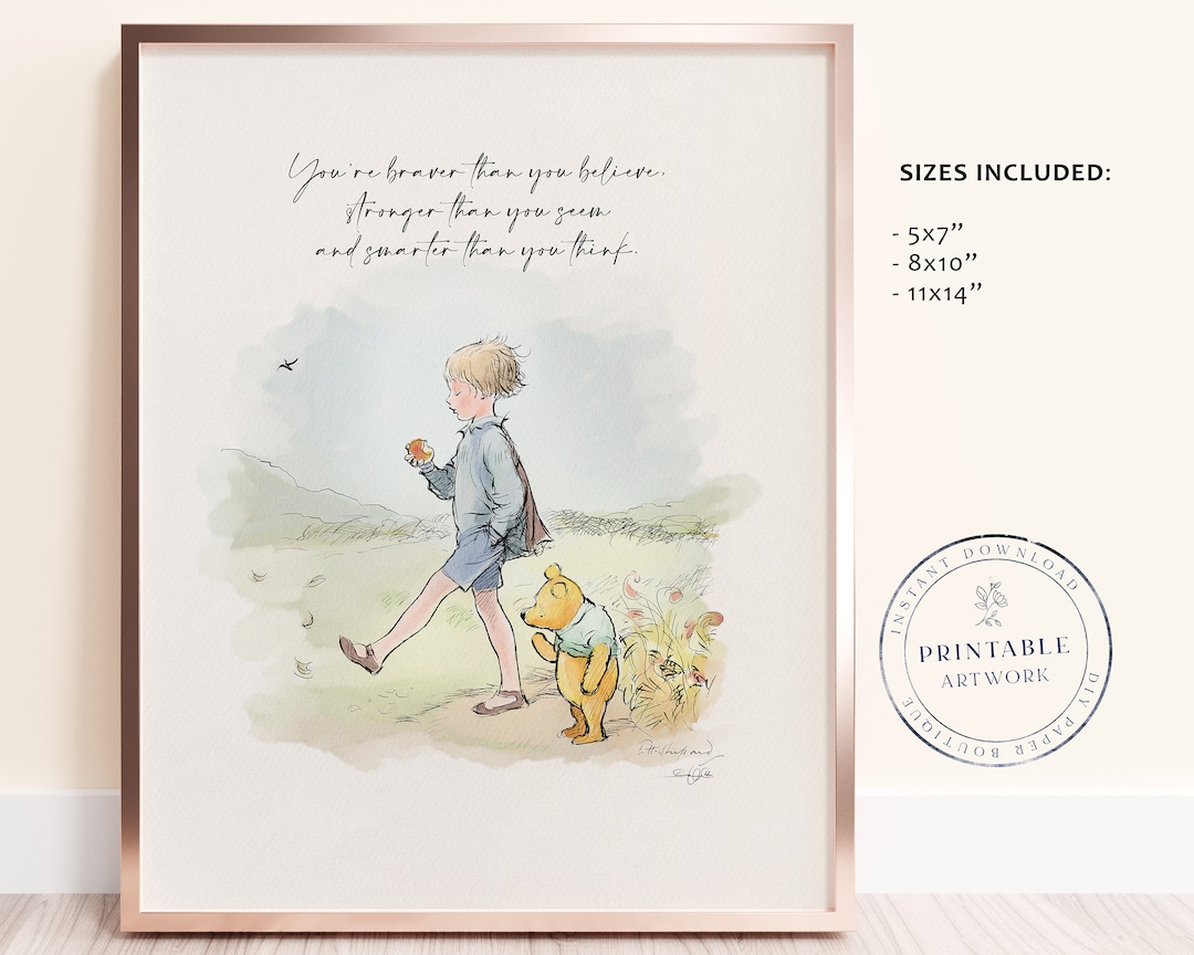 Winnie the Pooh Quote Print Classic Nursery Decor (digital Download