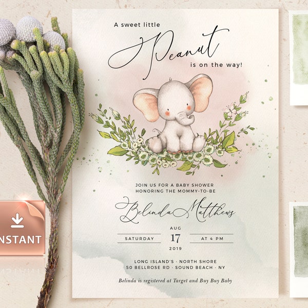 Sweet Little Peanut Baby Shower Invitation - Etsy
