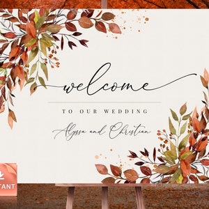 SIENNA - Large Fall Wedding Welcome Sign, Custom Fall Wedding Sign, Porch Fall Welcome Sign, Fall Welcome Sign, Boho Fall Welcome Sign