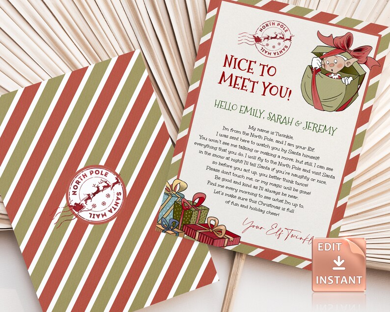 Printable Elf Arrival Letter Editable Return Letter Christmas - Etsy