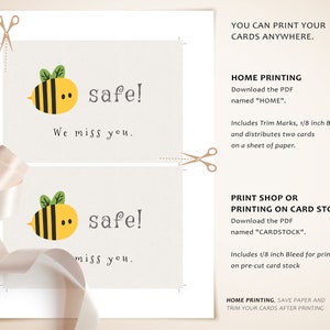 Funny Quarantine Cards, Printable Lockdown Cards, Bee Safe Card ...