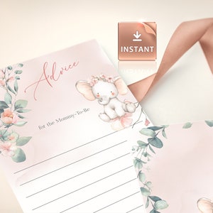 JOY - Conseils pour la maman à être, modèle de conseil de bébé fille, cartes de conseil Baby Shower, cartes de conseil de douche de bébé, carte de conseil imprimable