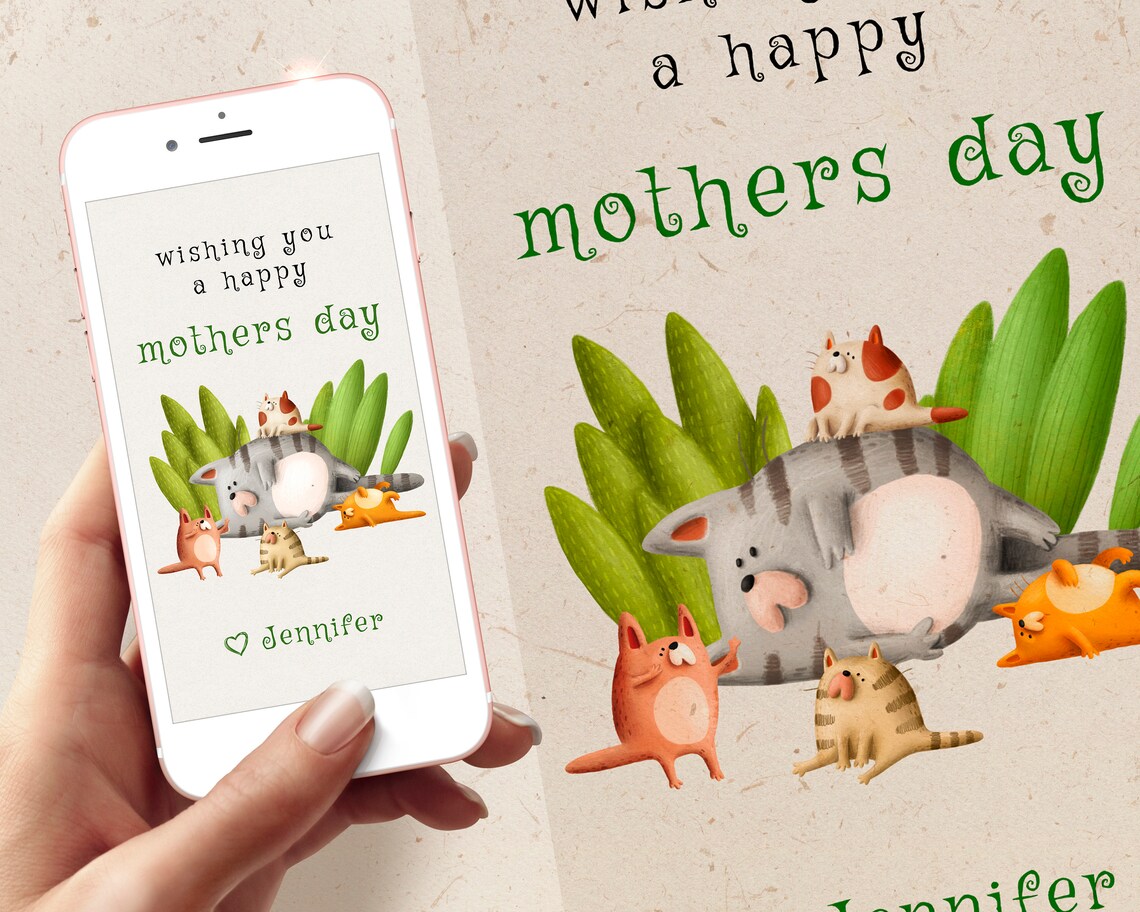 Mothers Day Card Electronic Smartphone Mothers Day Mothers Etsy