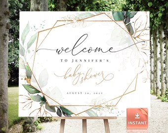 Lucy Baby Shower Welcome Sign: Large Floral Signage (Digital Download)
