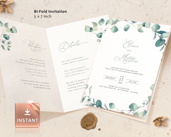Folded wedding sale invitations