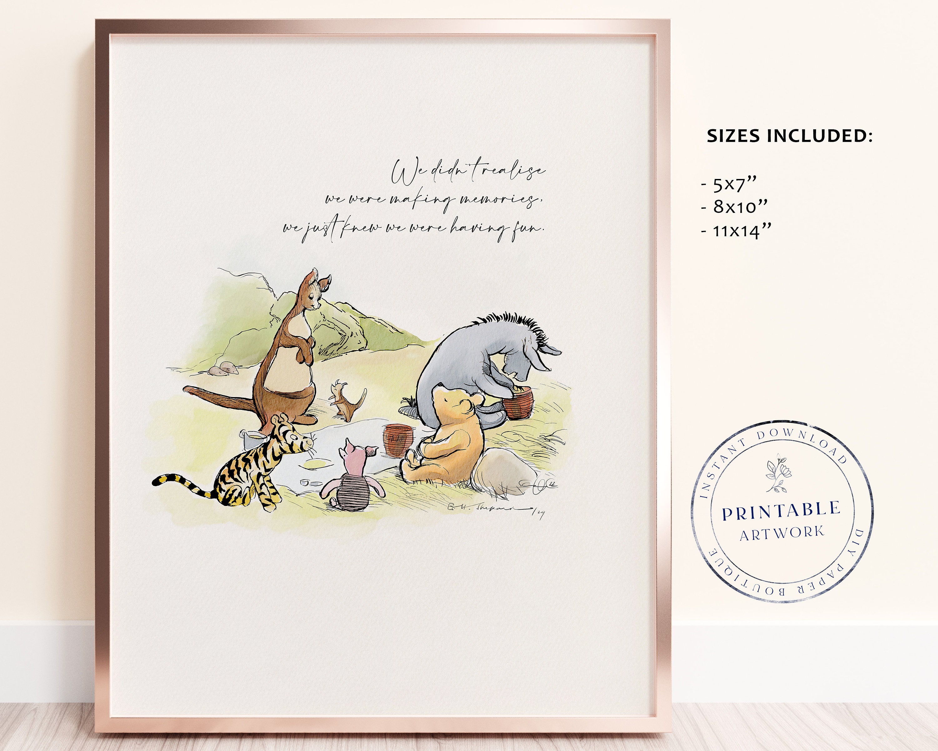 POOH Printable Winnie-the-pooh Classic Quote Baby Shower - Etsy Australia