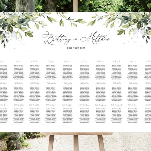 Wedding Seating Chart 40 Tables Seating Chart Etsy