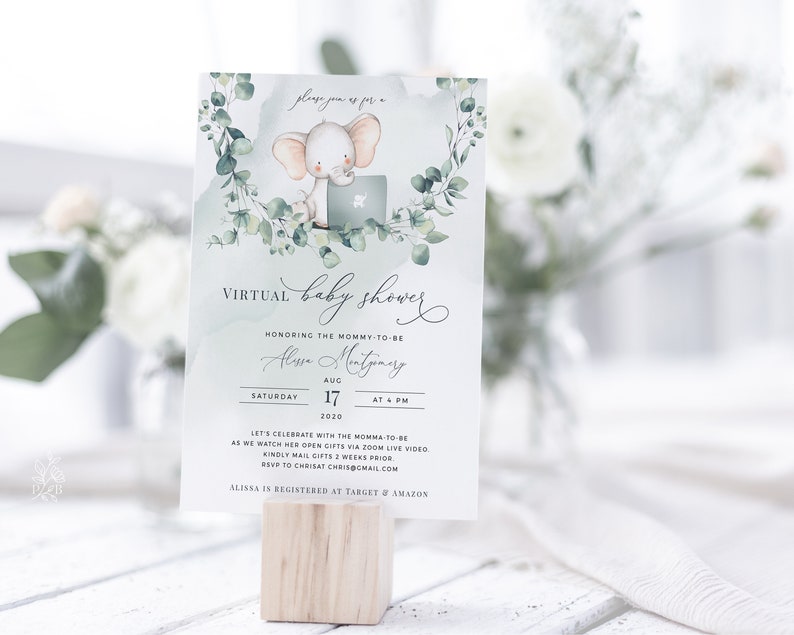 Zoom Baby Shower Invitation Etsy