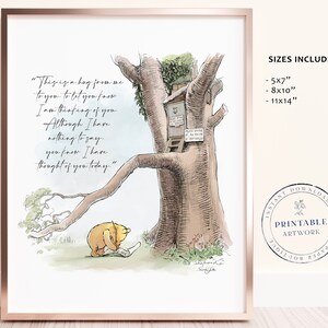 POOH - Druckbare Winnie-The-Pooh Klassiker, Baby-Dusche, Pooh-Geburtstagsfeier, Kinderzimmer-Dekorationskarten, 5x7 8x10 11x14 A.A. Milne