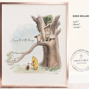 POOH - Druckbereites klassisches Zitat von Winnie-The-Pooh, Baby-Dusche, Geburtstagsfeier, Kinderzimmer-Dekorationskarten, 5x7 8x10 11x14 A.A. Milne