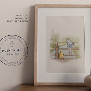 POOH - Biglietti stampabili Winnie-The-Pooh Classic, Baby Shower, Festa di compleanno di Pooh, Centrotavola per la cameretta dei bambini, 5x7 8x10 11x14 A.A. Milne